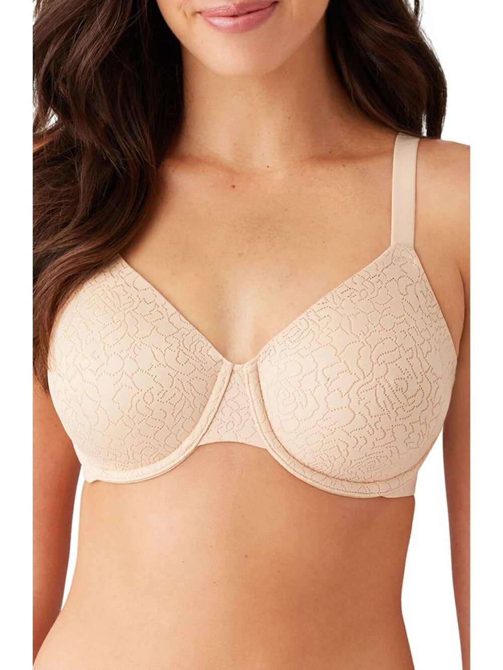 🆕WACOAL Inside Job Full Unpadded Underwire Bra 38DD Beige #855345
